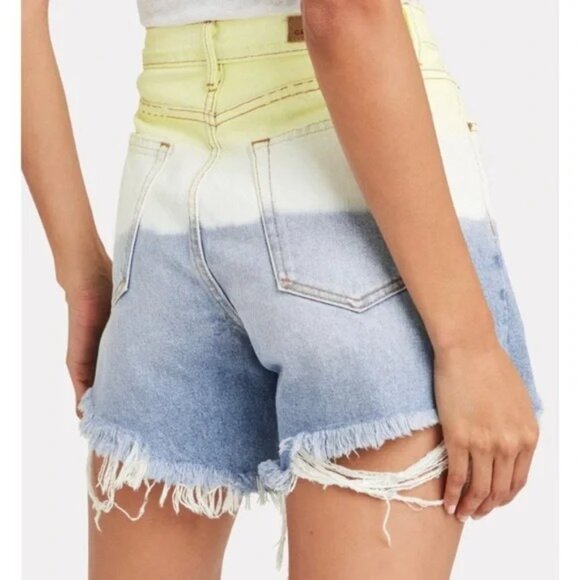 GRLFRND Jourdan Tie-Dye Ripped Denim Shorts Women's 30 - Picture 2 of 12
